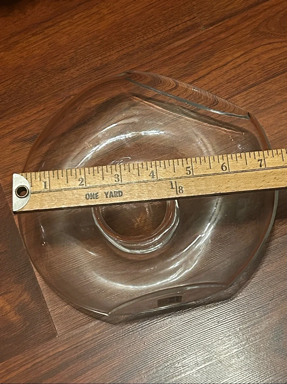 VTG Crate & Barrel ONA Clear Glass Donut Centerpiece Bowl - Home Dining RARE HTF